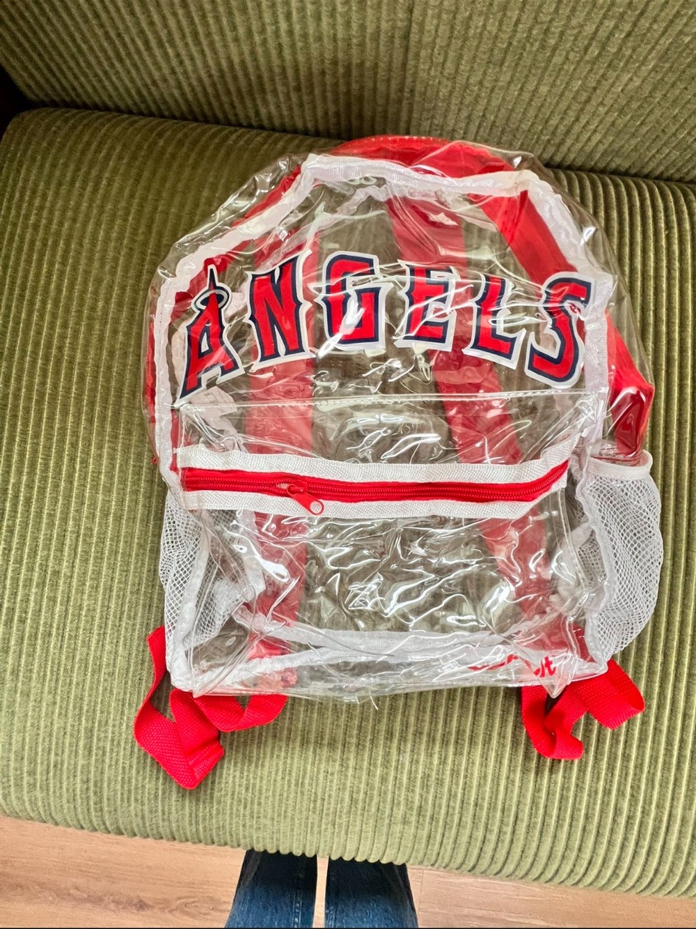 Angels Clear Red Trim Backpack - Picture 3 of 3